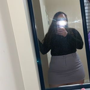 lavender denim mini skirt